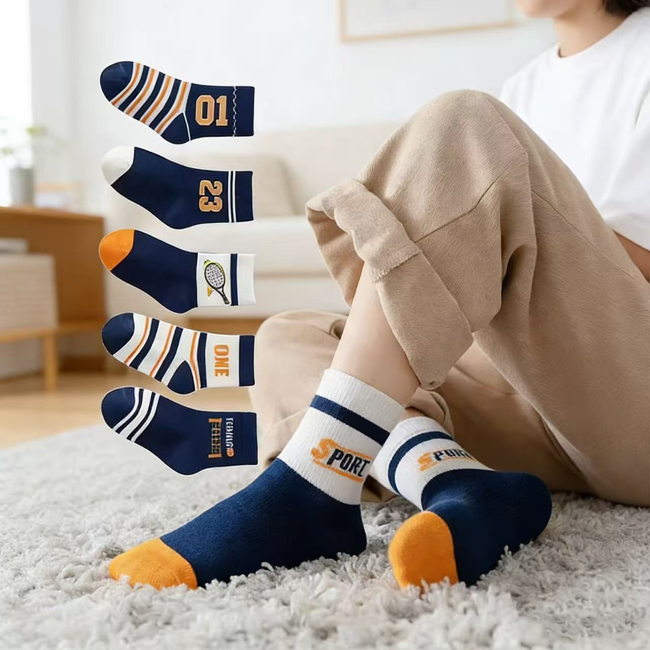Cotton Crew Sock Pack - Children's Socks 5-Pack – Boys Crew