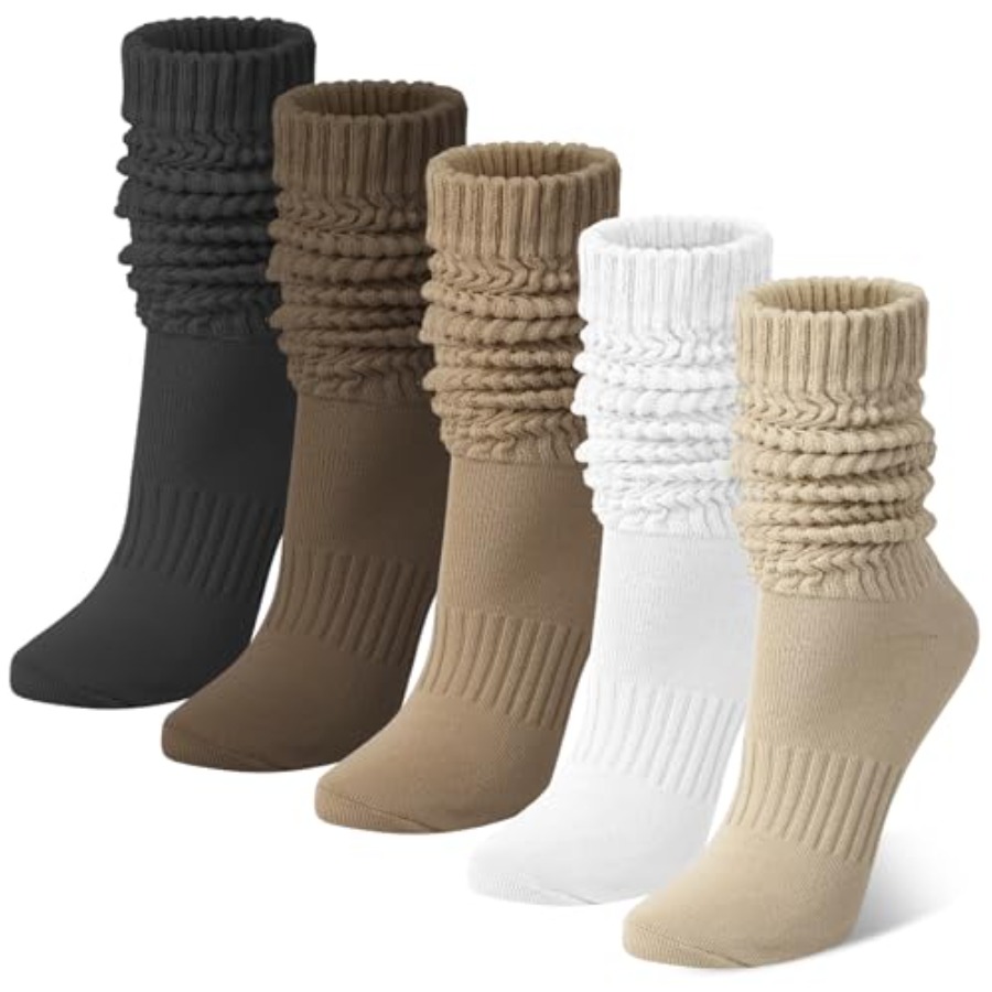 Chalier 5 Pairs Slouchy Socks  - Boot Sock Slouchy recensione e prezzo