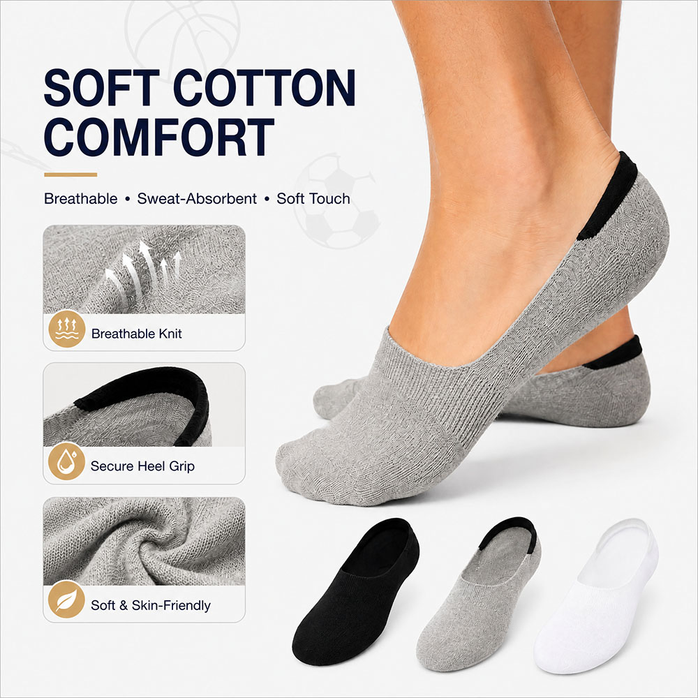 6 Pairs Unisex Cotton No Show  - Invisibility Sock Loafer recensione e prezzo