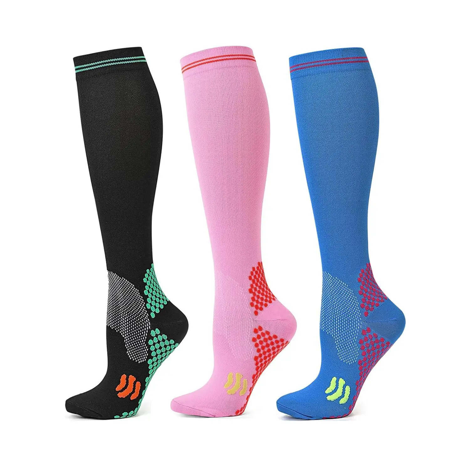 3 Pairs Compression Socks Unis - Knee High Sock Women recensione e prezzo
