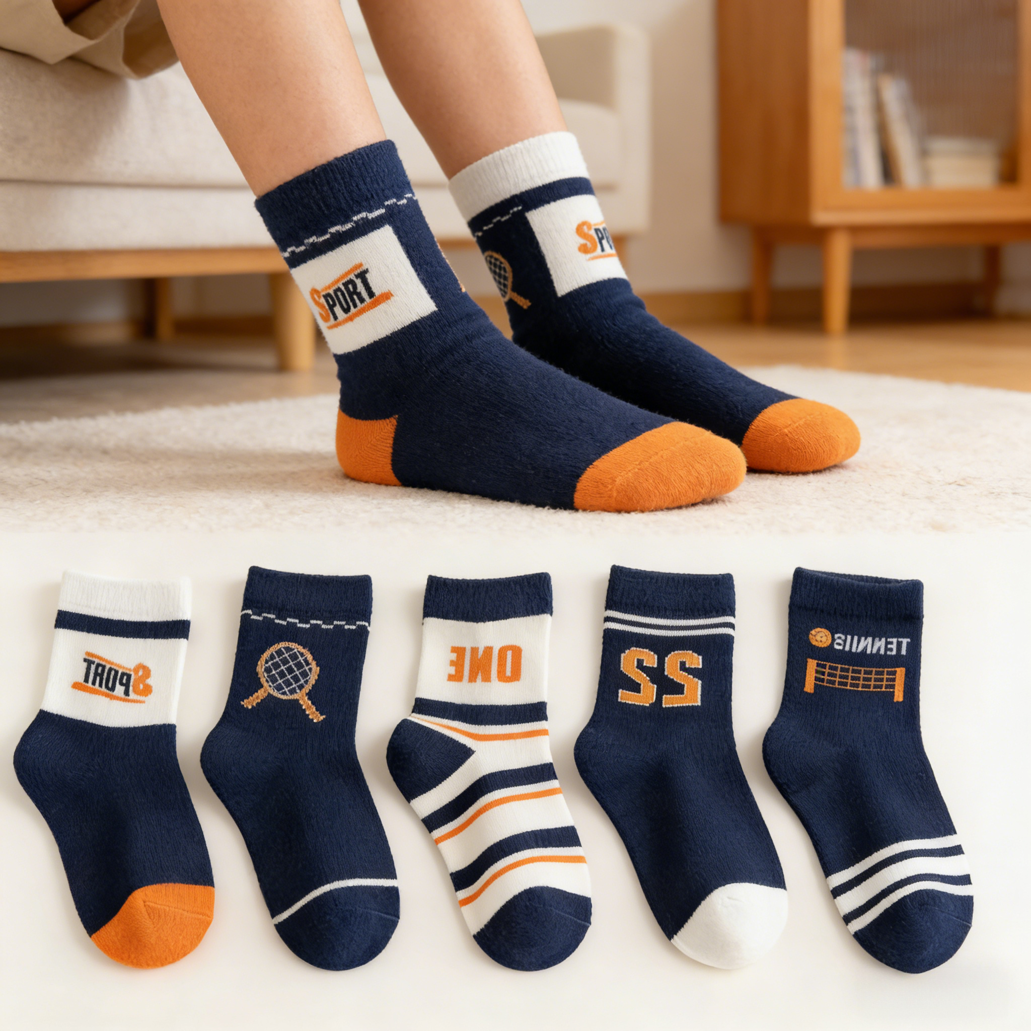 Children's Socks 5-Pack – Boys - Cotton Crew Sock Pack recensione e prezzo