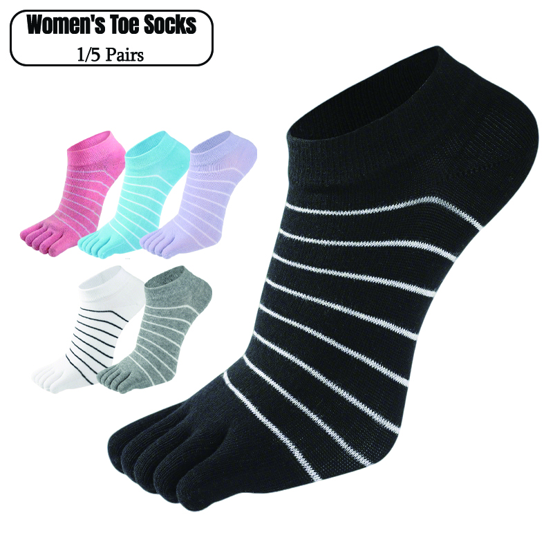 1/5 Pairs Women Striped Five T - Ankle Sock Low Cut recensione e prezzo