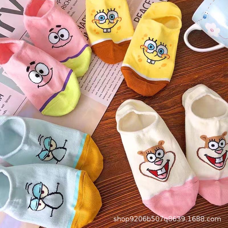 4PCS Hot Cute SpongeBob Square - Invisibility Sock Loafer recensione e prezzo