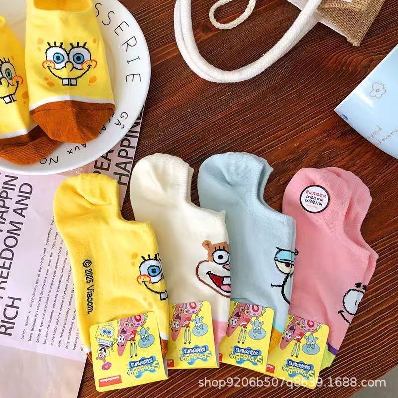 4PCS Hot Cute SpongeBob Square - Invisibility Sock Loafer recensione e prezzo