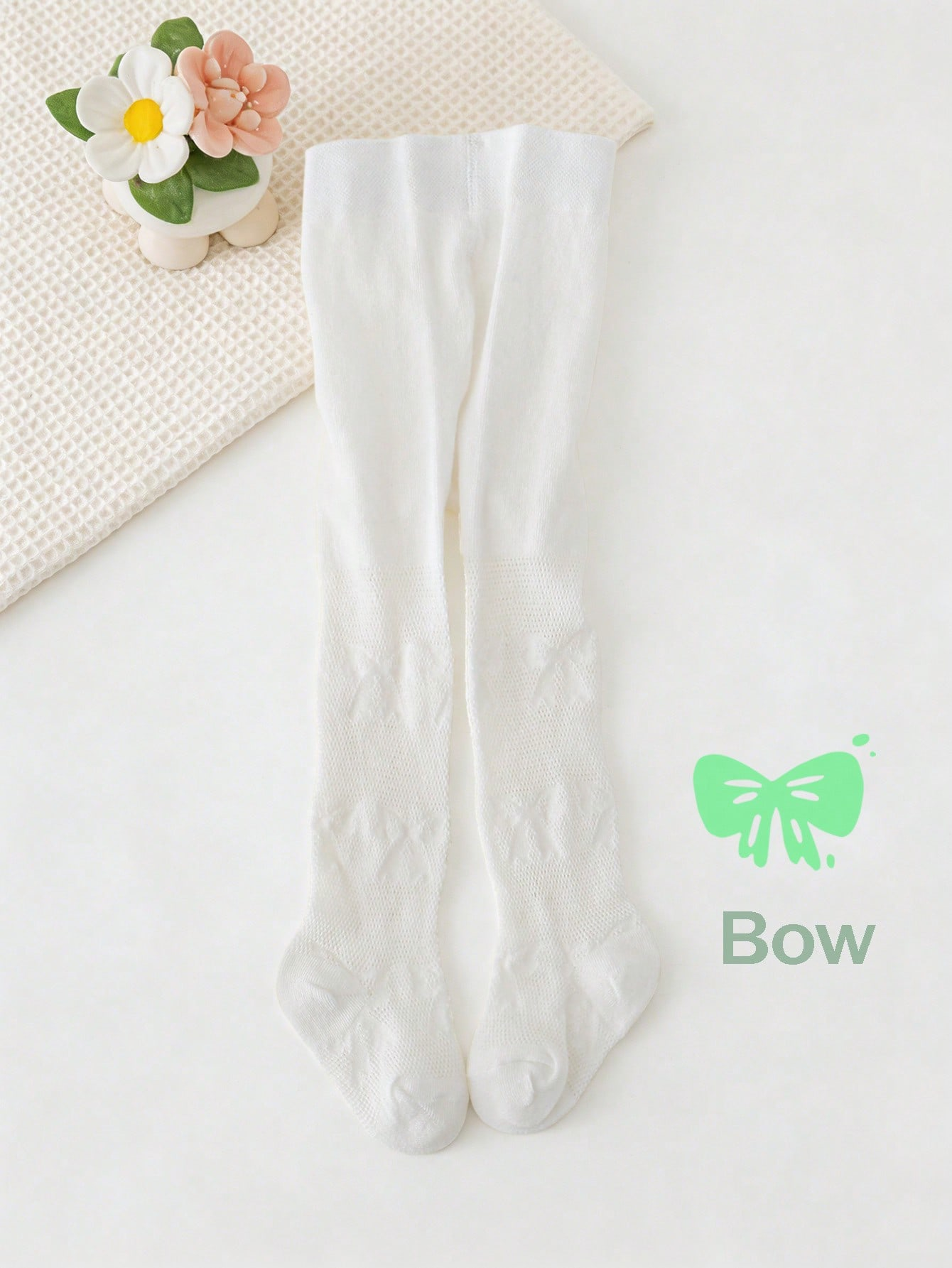 3/1 Pcs Girls White Bow Print  - Tights Pantyhose Sheer recensione e prezzo