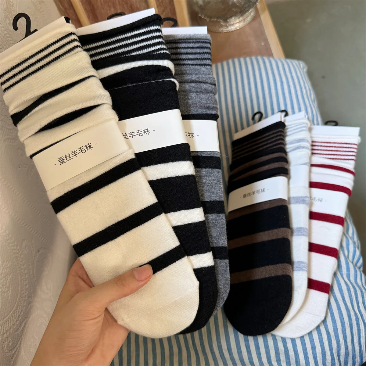 Korean Winter Striped Wool Sil - Silk Sock Bamboo recensione e prezzo