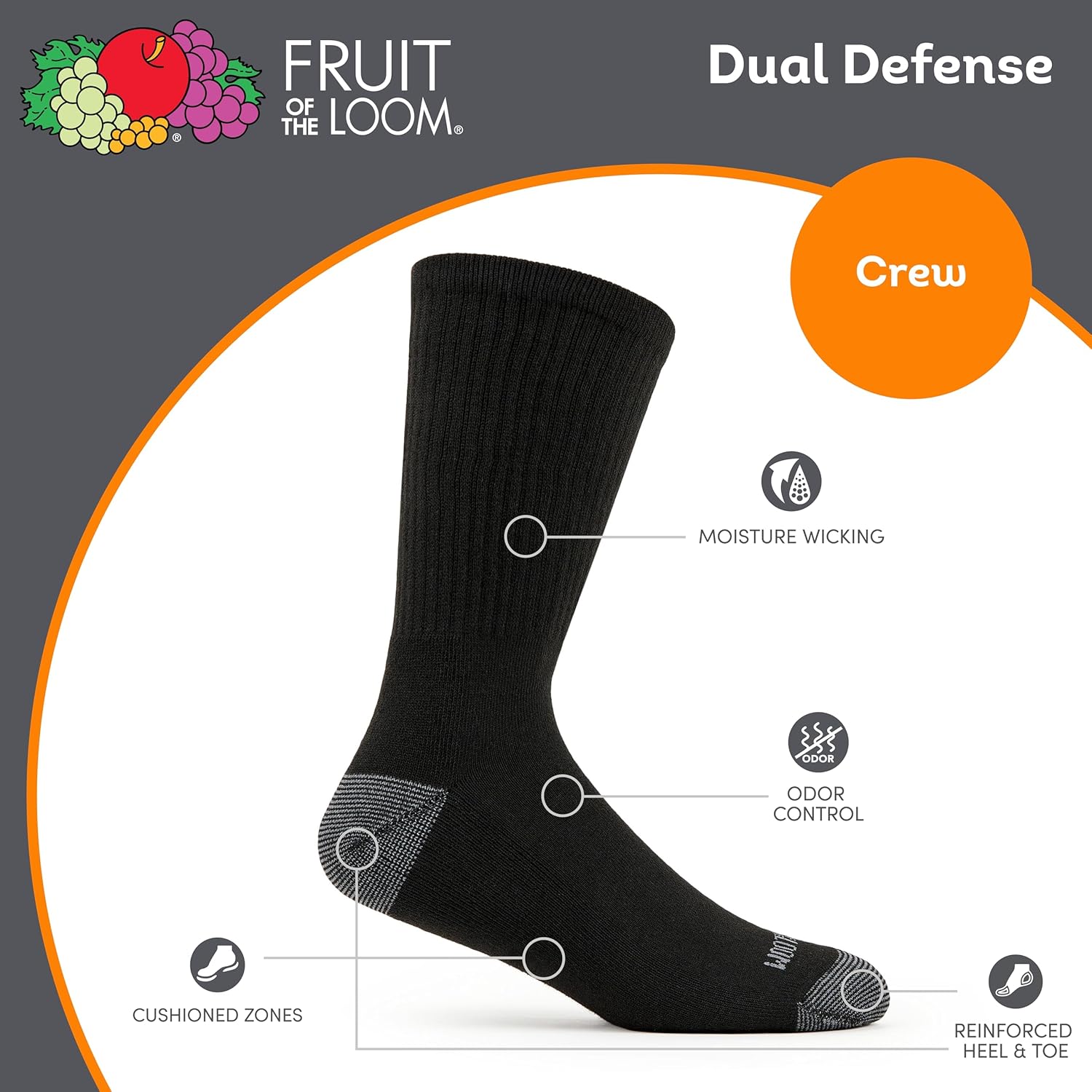 Men's Dual Defense Crew Socks  - Cotton Crew Sock Pack recensione e prezzo