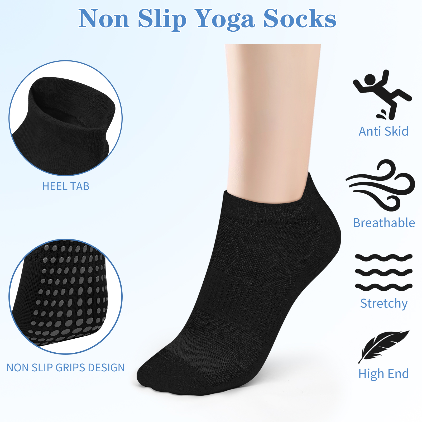 3 Pairs Yoga Socks Women Cotto - Grip Sock Yoga recensione e prezzo